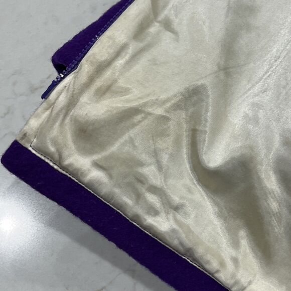 Kelsey Trail Womens Sz 20 Purple Vtg Canadian Embroidered Virgin Wool Coat lined - Picture 15 of 16